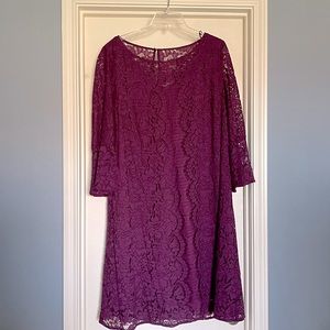 Berry lace lined dress
